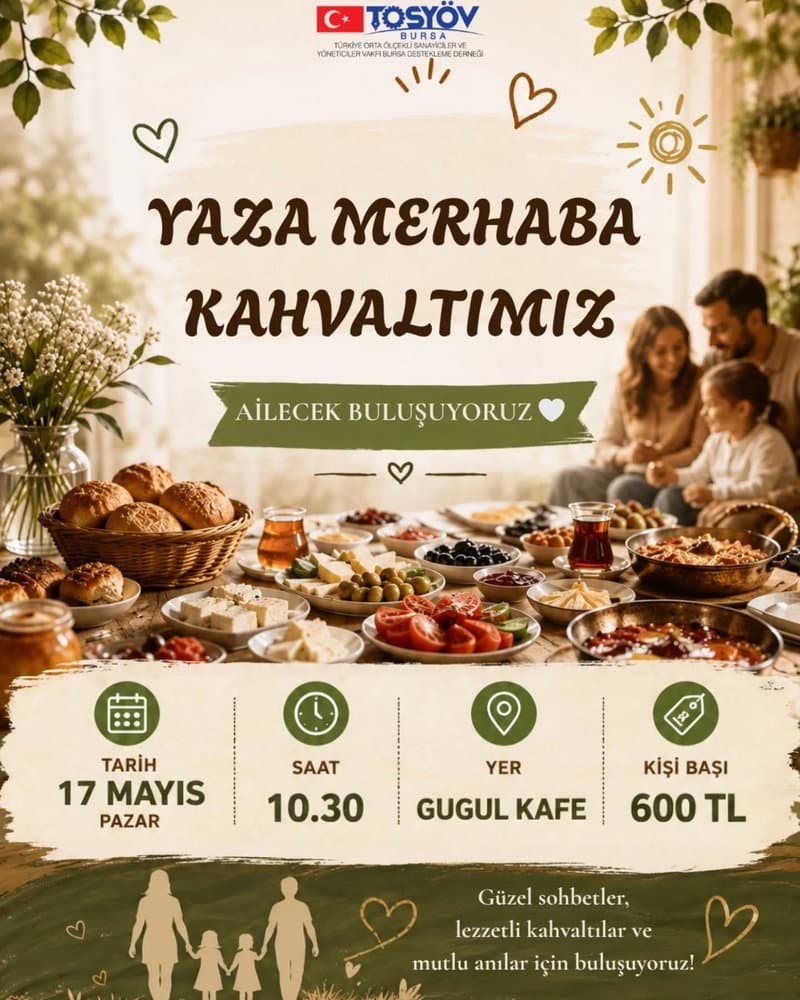 🌿 TOSYÖV Bursa Ailesi ile keyif dolu bir pazar sabahında buluşuyoruz 🤍